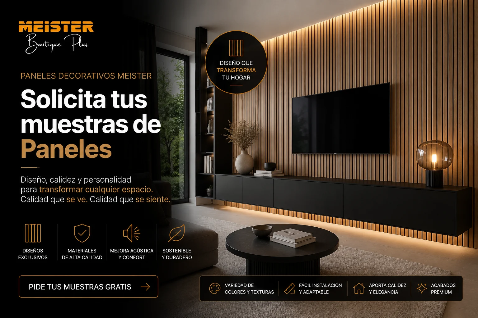 Solicita muestras de paneles y revestimientos MEISTER